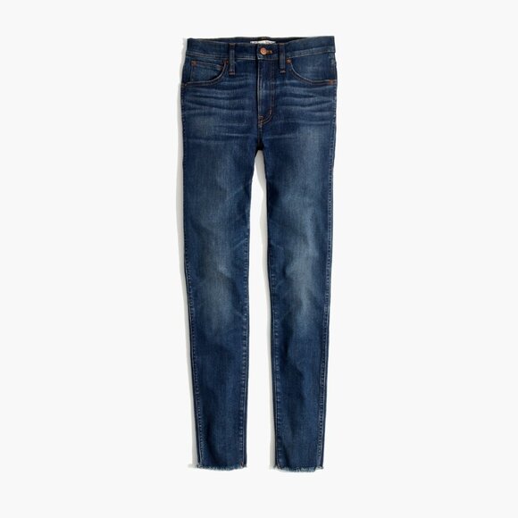 Madewell 9” High Rise Skinny Jeans: Raw Hem Edition, Paloma Wash, 26 - Picture 1 of 11